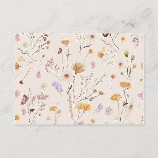 Boho Wildflower Wedding — Kaart (Achterkant)