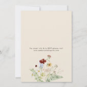 Boho Wildflower Wedding Kaart (Achterkant)