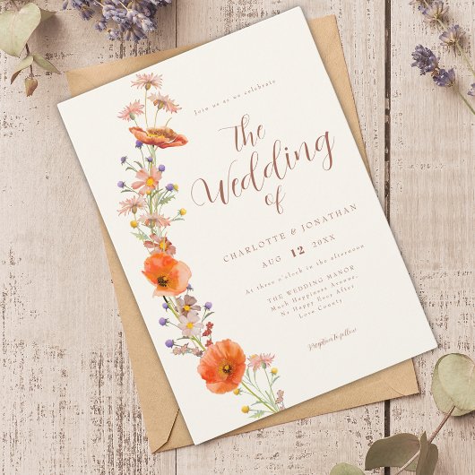 Boho Wildflower Wedding Kaart