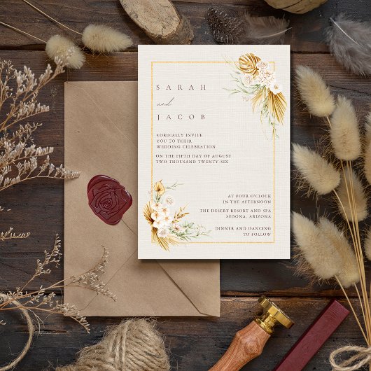 Boho Wildflower Wedding Kaart