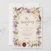 Boho Wildflower Wedding Kaart (Voorkant)