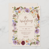 Boho Wildflower Wedding Kaart (Voorkant / Achterkant)