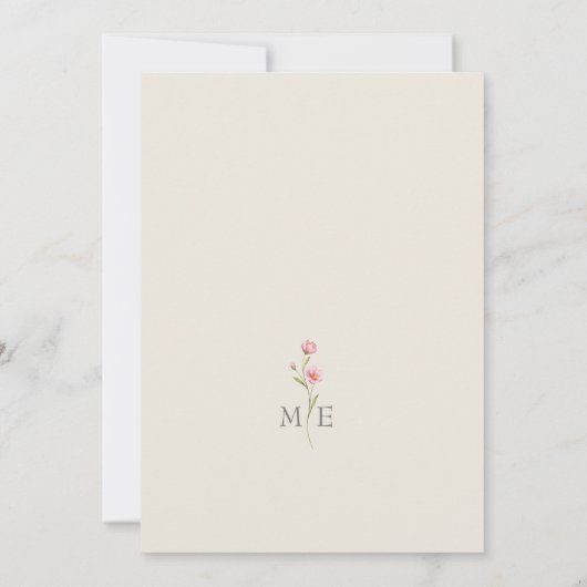 Boho Wildflower Wedding Kaart (Achterkant)