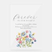 Boho Wildflower Wedding Memorial Acryl Bord (Voorkant)