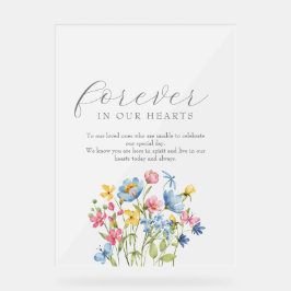 Boho Wildflower Wedding Memorial Acryl Bord