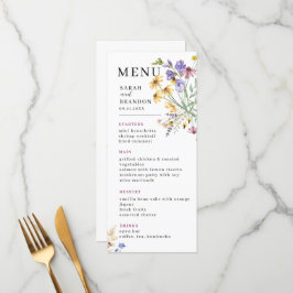 Boho Wildflower Wedding Menu