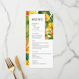 Boho Wildflower Wedding Menu