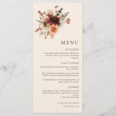 Boho Wildflower Wedding Menu Kaart (Voorkant)