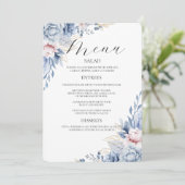 Boho Wildflower Wedding Menu Uitnodiging (Staand voorkant)