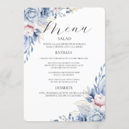 Boho Wildflower Wedding Menu Uitnodiging