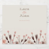 Boho Wildflower Wedding Mousserende Wijn Label Sparkling Wijnetiket (Enkel label)
