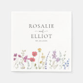 Boho Wildflower Wedding Napkins Servet (Voorkant)