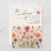 Boho Wildflower Wedding Nodig de foto terug uit Kaart (Voorkant)
