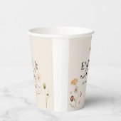 Boho wildflower Wedding Paper Cups Papieren Bekers (Rechts)