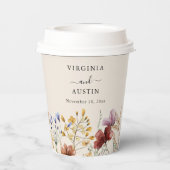 Boho Wildflower Wedding Papieren Bekers (Achterkant)