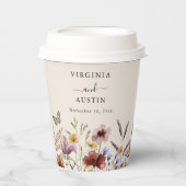 Boho Wildflower Wedding Papieren Bekers (Voorkant)