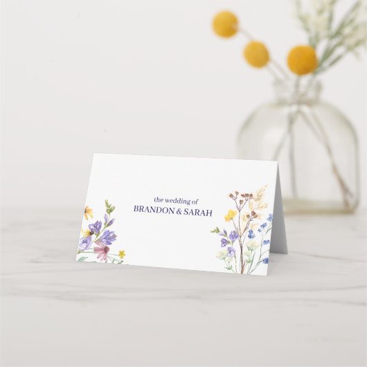 Boho Wildflower Wedding Plaatskaartje (Achterkant)