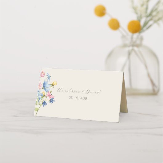 Boho Wildflower Wedding Plaatskaartje (Achterkant)