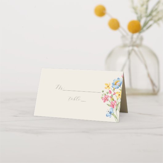Boho Wildflower Wedding Plaatskaartje (Voorkant)