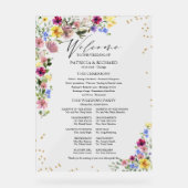 Boho Wildflower Wedding Programme Acryl Bord (Voorkant)
