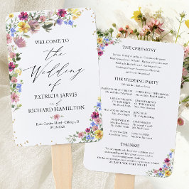 Boho Wildflower Wedding Programme Handwaaier
