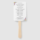 Boho Wildflower Wedding Programme Handwaaier (Achterkant)