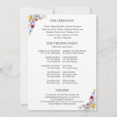 Boho Wildflower Wedding Programme Kaart (Achterkant)