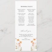 Boho Wildflower Wedding Programme Programmakaart (Achterkant)