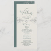 Boho Wildflower Wedding Programme Programmakaart (Voorkant / Achterkant)