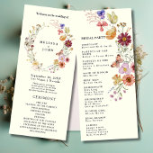 Boho Wildflower Wedding Programme Programmakaart