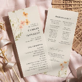 Boho Wildflower Wedding Programme Programmakaart