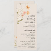 Boho Wildflower Wedding Programme Programmakaart (Voorkant / Achterkant)