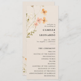 Boho Wildflower Wedding Programme Programmakaart