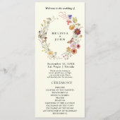 Boho Wildflower Wedding Programme Programmakaart (Voorkant)