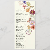 Boho Wildflower Wedding Programme Programmakaart (Achterkant)