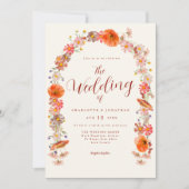 Boho Wildflower Wedding QR-code Kaart (Voorkant)