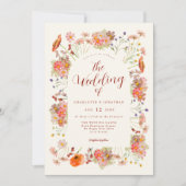 Boho Wildflower Wedding QR-code Kaart (Voorkant)