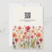 Boho Wildflower Wedding QR-code Kaart (Achterkant)