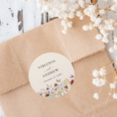 Boho Wildflower Wedding Ronde Sticker