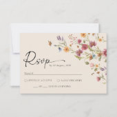 Boho Wildflower Wedding RSVP Kaart (Voorkant)