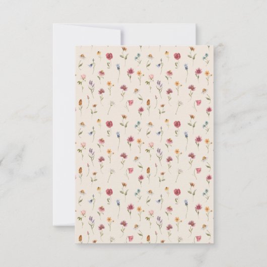 Boho Wildflower Wedding RSVP Kaart (Achterkant)