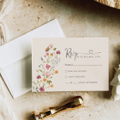 Boho Wildflower Wedding RSVP Kaart
