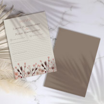 Boho Wildflower Wedding RSVP Kaart