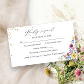 Boho Wildflower Wedding RSVP Kaart