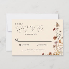 Boho Wildflower Wedding RSVP Kaartje