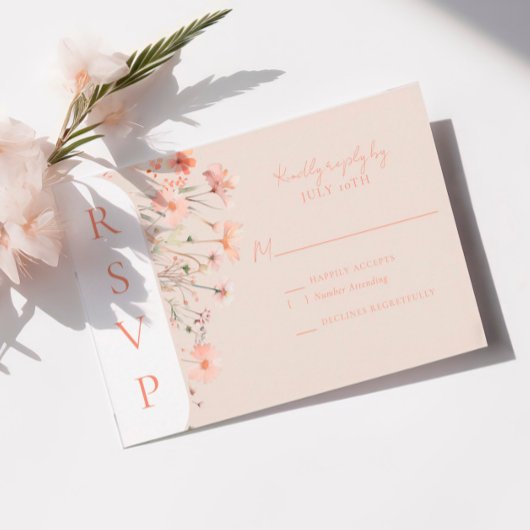 Boho Wildflower Wedding RSVP Kaartje