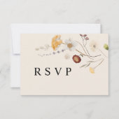 Boho Wildflower Wedding RSVP QR Code Kaart Notitiekaartje (Voorkant)