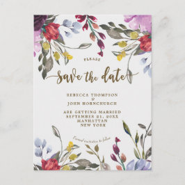 Boho Wildflower Wedding Save the Date briefkaart