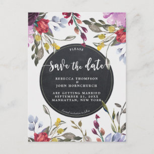 Boho Wildflower Wedding Save the Date briefkaart