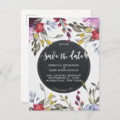 Boho Wildflower Wedding Save the Date briefkaart (Voorkant / Achterkant)